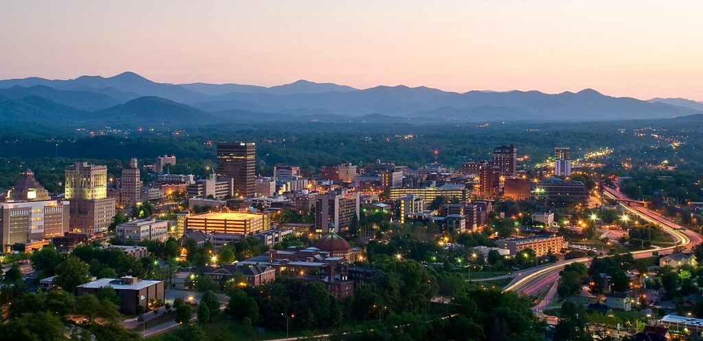 Asheville Blue Ridge Mountains landscape representing hope for opioid addiction recovery with Suboxone and MAT treatment in Western North Carolina
