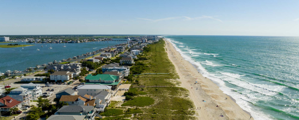 Wilmington NC coastal beach scene representing accessible private in-network telepsychiatry for Eastern North Carolina