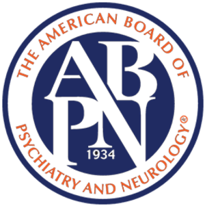 American Board of Psychiatry and Neurology Logo, demonstrating Dr. Montgomery's status as a board-certified psychiatrist serving patients in north carolina